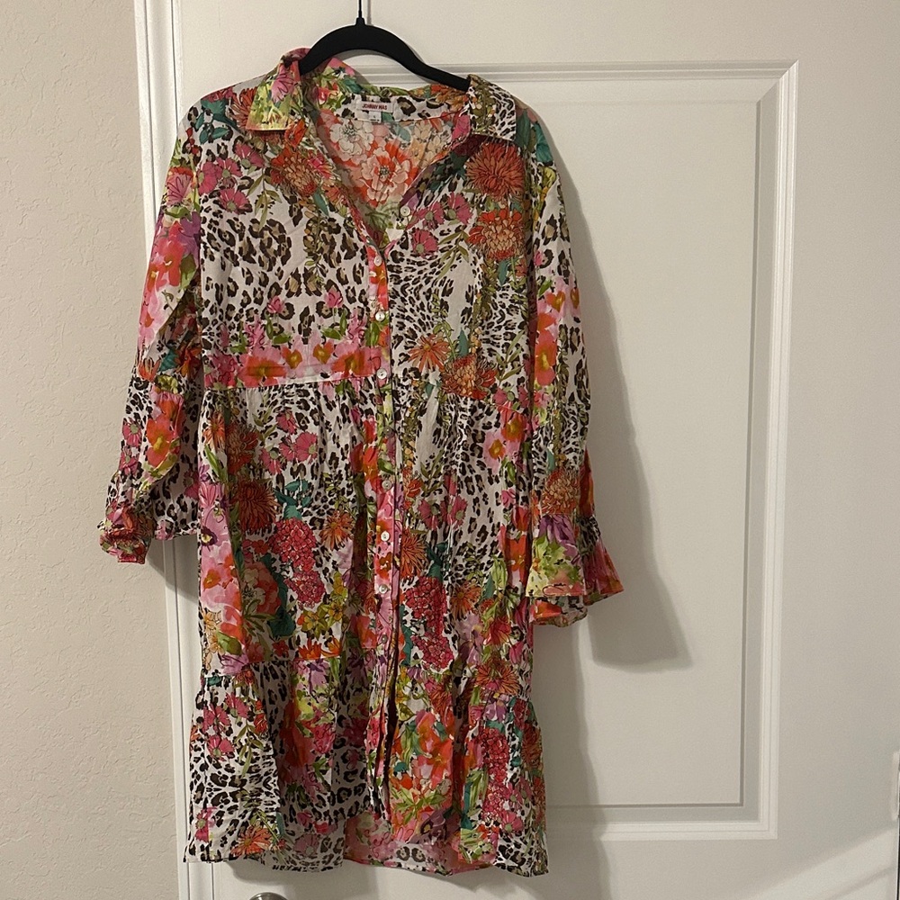 Johnny Was Multicolor Animal Print Mini Dress